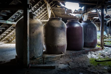 maschine verlassene tonfabrik